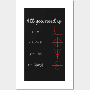 Copy of All you need is love by maths equations black Posters and Art